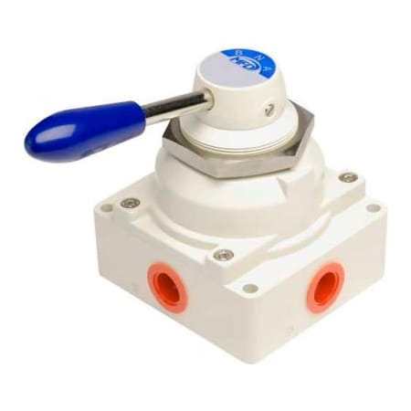 Bimba Mfg Co Bimba-Mead Hand Lever Valve M4HV410-15-S, 4 Port, 2 Pos, 1/2" NPT, Panel Installation M4HV410-15-S